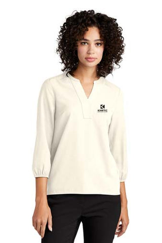 Women's Stretch Crepe 3/4-Sleeve Blouse